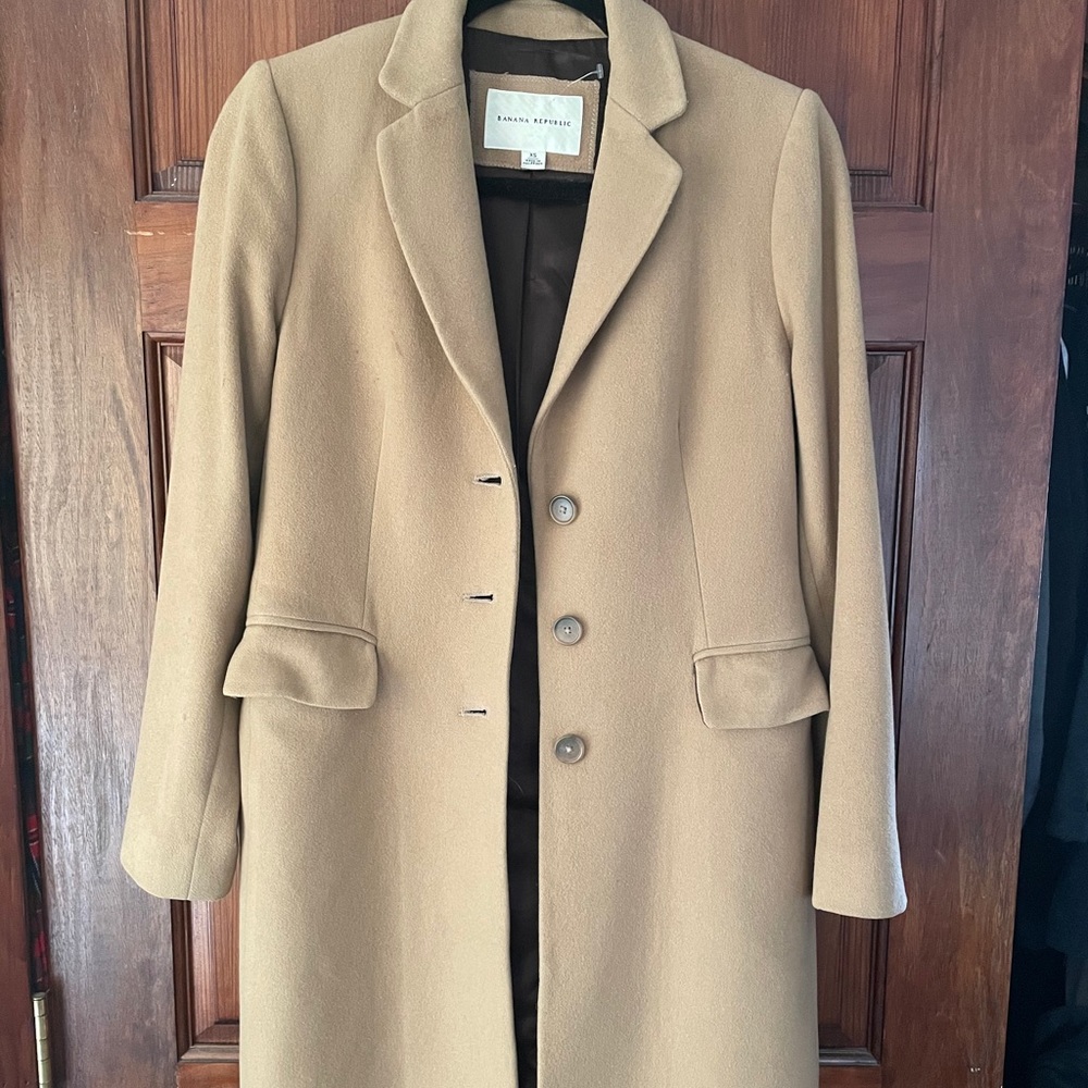 Banana Republic Wool Tailored Camel Coat